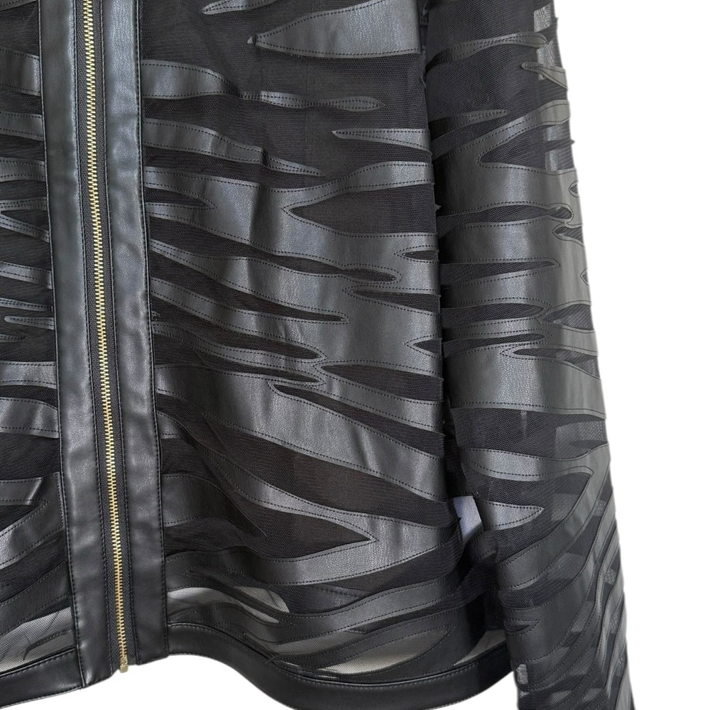 Colleen Lopez Black Jacket Women’s Size XL Faux Leather and Mesh NWOT - Picture 4 of 8
